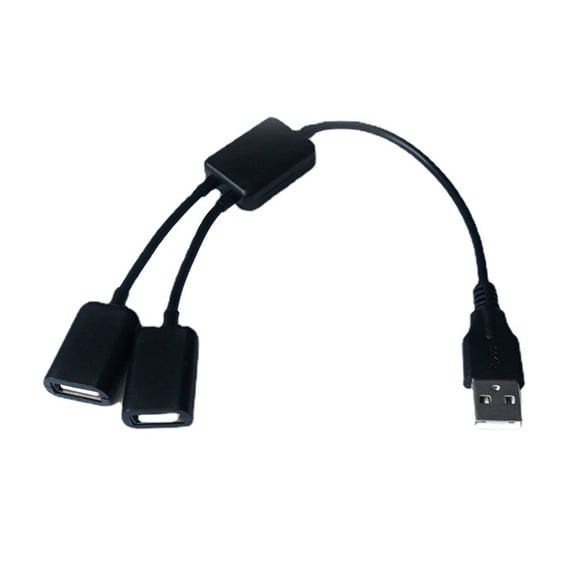 USB Splitter Cable USB Male to 2 Female Y Splitter Charging Cable for Laptop Data Transmission Charging Extender Hub