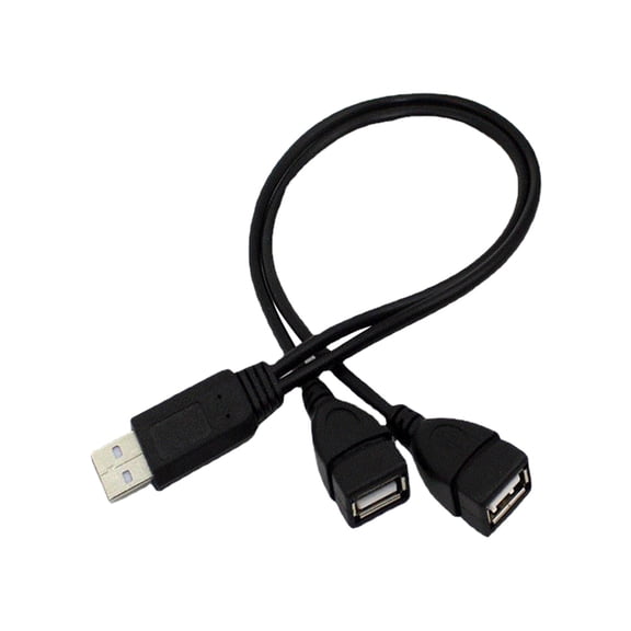USB Splitter Y Cable, USB A 1 Male to 2 Female Cord Converter, Dual Double USB Port Extender Hub Data Charger Power Split Adapter for Car, Xbox, PS4, PS5, Laptop, Mac (1FT)