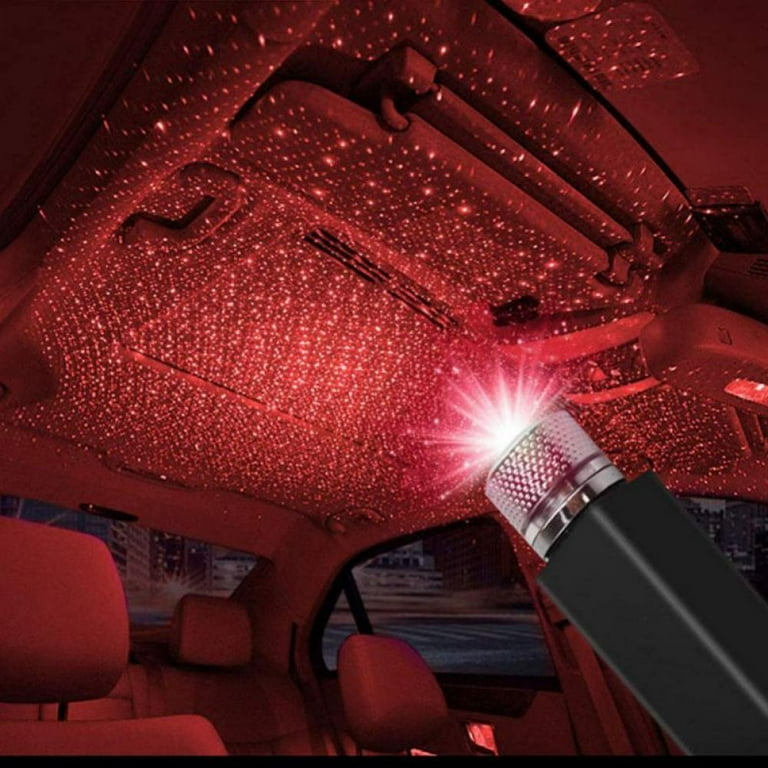 USB Star Night Light Red Color Car Roof Star Lights Portable Adjustable Romantic Star Light Decor for Bedroom Party Car Interior Ceiling Plug and Play Walmart