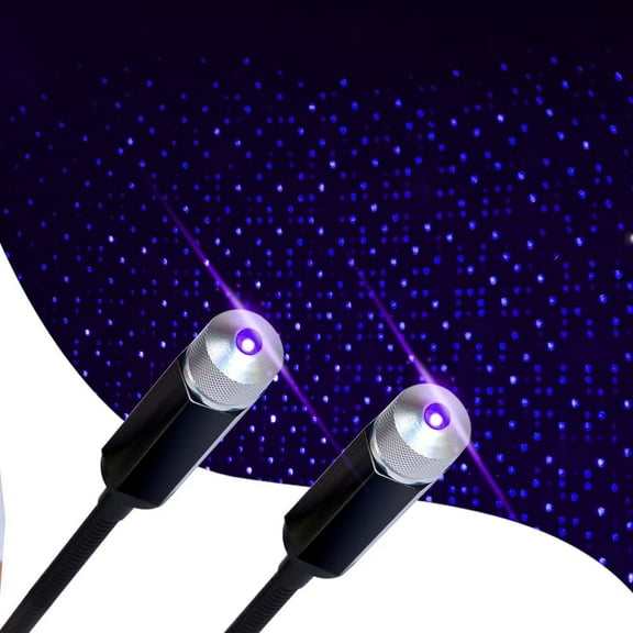 USB Star Projector Night Light, 2Packs, Blue & Red Car Ceiling Interior Roof Lights, Bending Freely Adjustable Romantic USB Night Light for Bedroom,Car Ceiling,Party Decoration, Plug and Play- 2 Pack