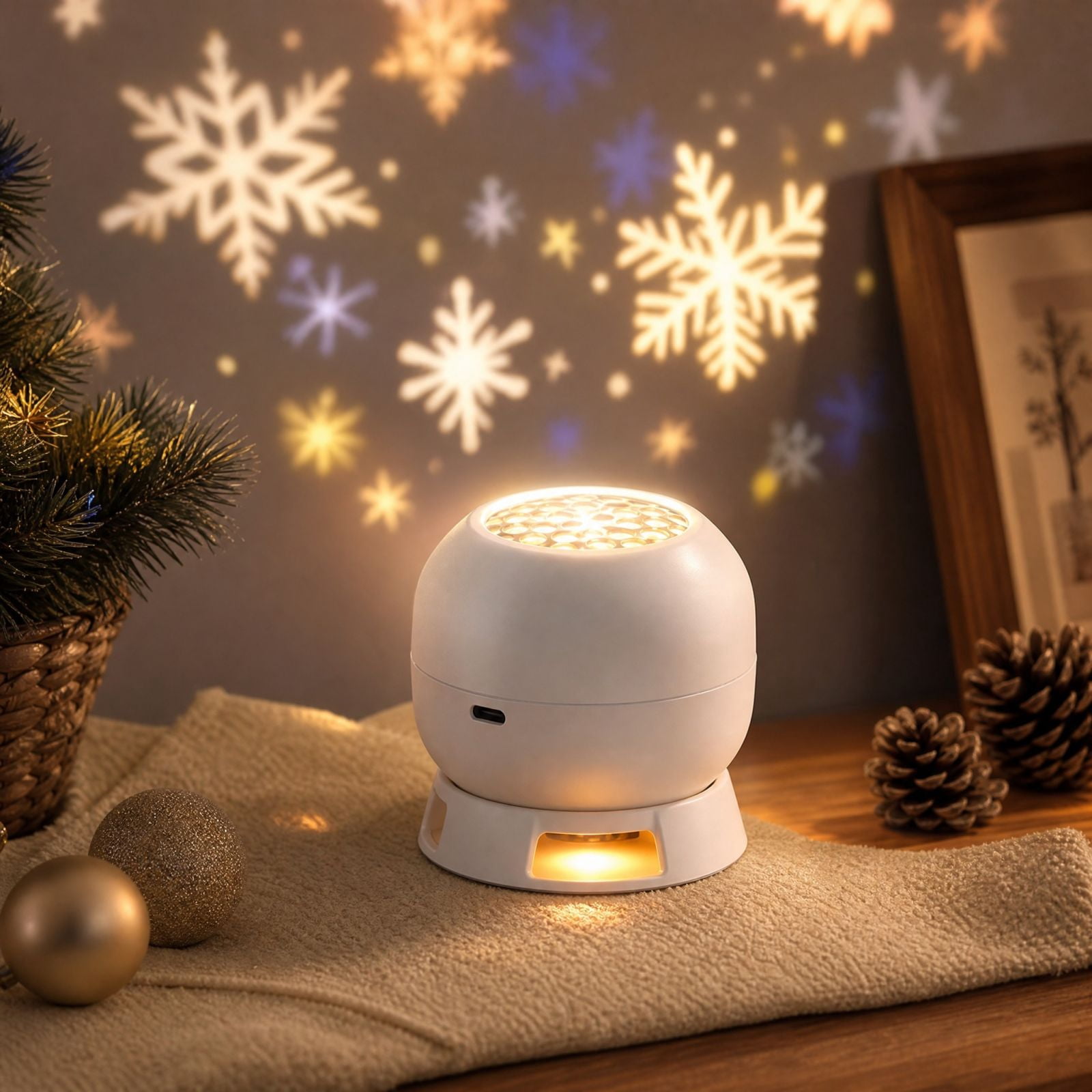 USB Star Projector Night Light, Rotating LED Ambient Lamp with Ocean ...