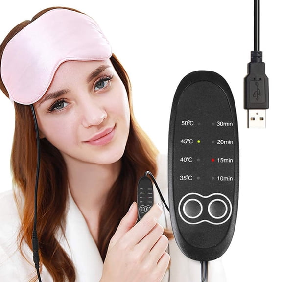 USB Steam Blindfold Heated Eye Face Cover Removable Reusable Heating Steam Eyeshade Heated Sleep Eye Face Cover