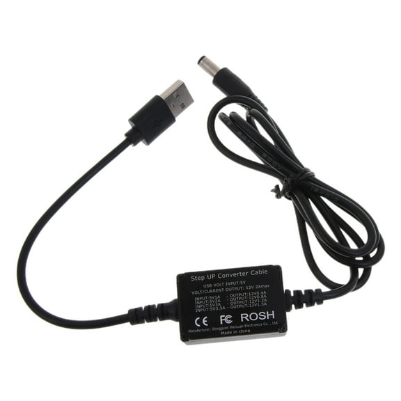 USB Step Up Converter Cable USB to DC5.5x2.1mm Power Regulator Charging Cable Cord 5V to 12V Charging Cable