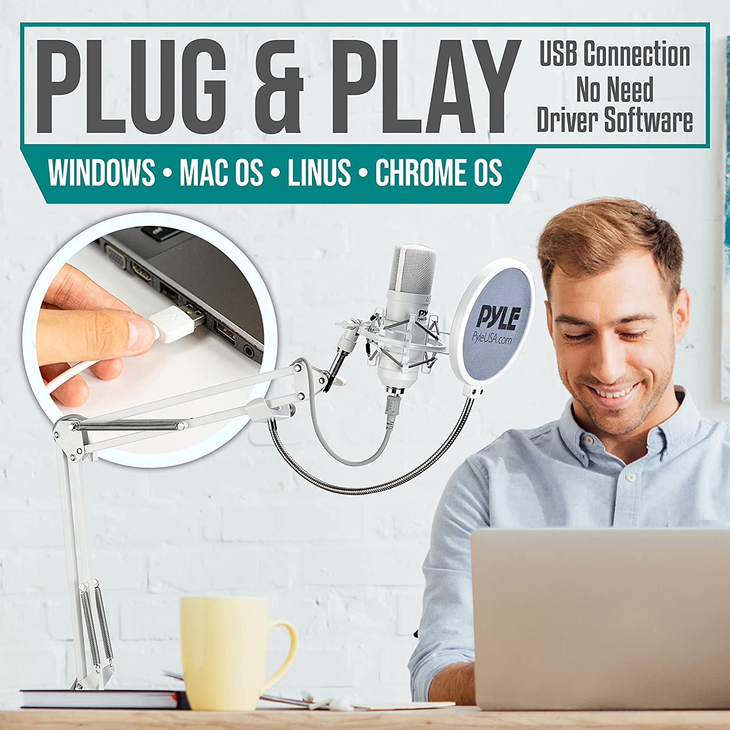 USB Studio Microphone Kit with  Arm Stand and  Filter for Podcasting Gaming Streaming