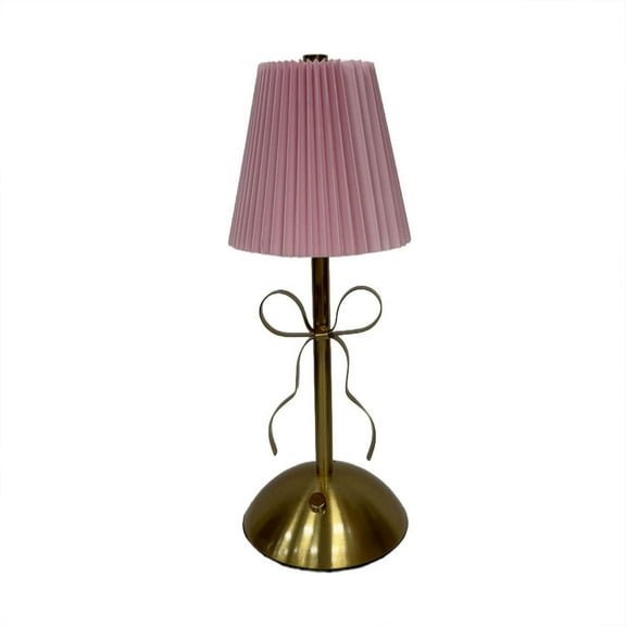USB Style Bow Decorative Table Lamp – Metal Rechargeable Ambient Light for Bedroom & Dining Room