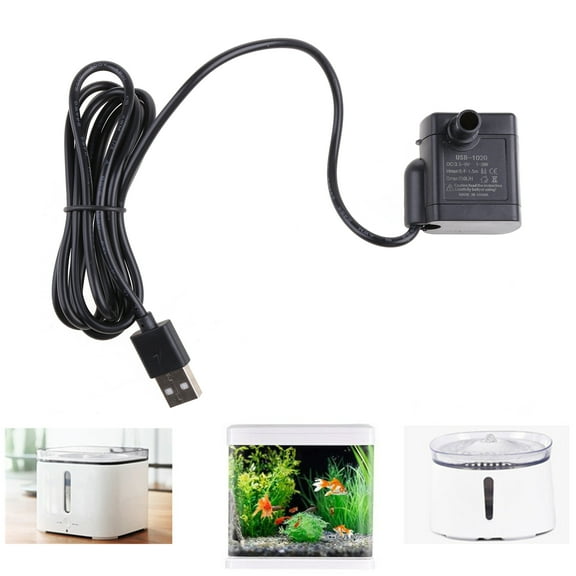 USB Submersible Water Pump 200L/H Ultra Quiet for Fountains Hydroponics for Pond