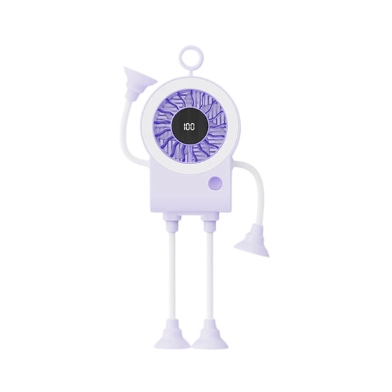 USB Suction Cup Fan, Portable Mini Fan with Digital Speed Display, 5 Adjustable Wind Speeds, Quiet Cooling Fan for Kitchen Office Bathroom Desk