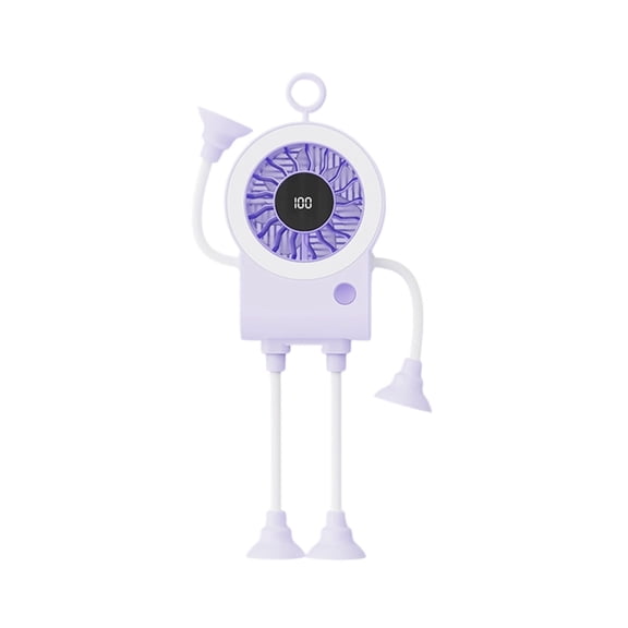 USB Suction Cup Fan, Portable Mini Fan with Digital Speed Display, 5 Adjustable Wind Speeds, Quiet Cooling Fan for Kitchen Office Bathroom Desk