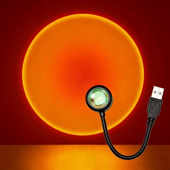 USB Sunset Lamp, Home Decor Mood Light Projection,Romantic Sunset Red+Orange Light Effect, Multi-Angle Rotatable and Adjustable,Night Light Decorations for Car, Ceiling, Bedroom,Photography