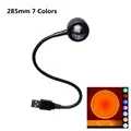 USB Sunset Rainbow Lamp Projection Atmosphere Lights 7 Colors Night Light Photography Live Streaming Background Home Wall Decor (285mm 7 Colors)