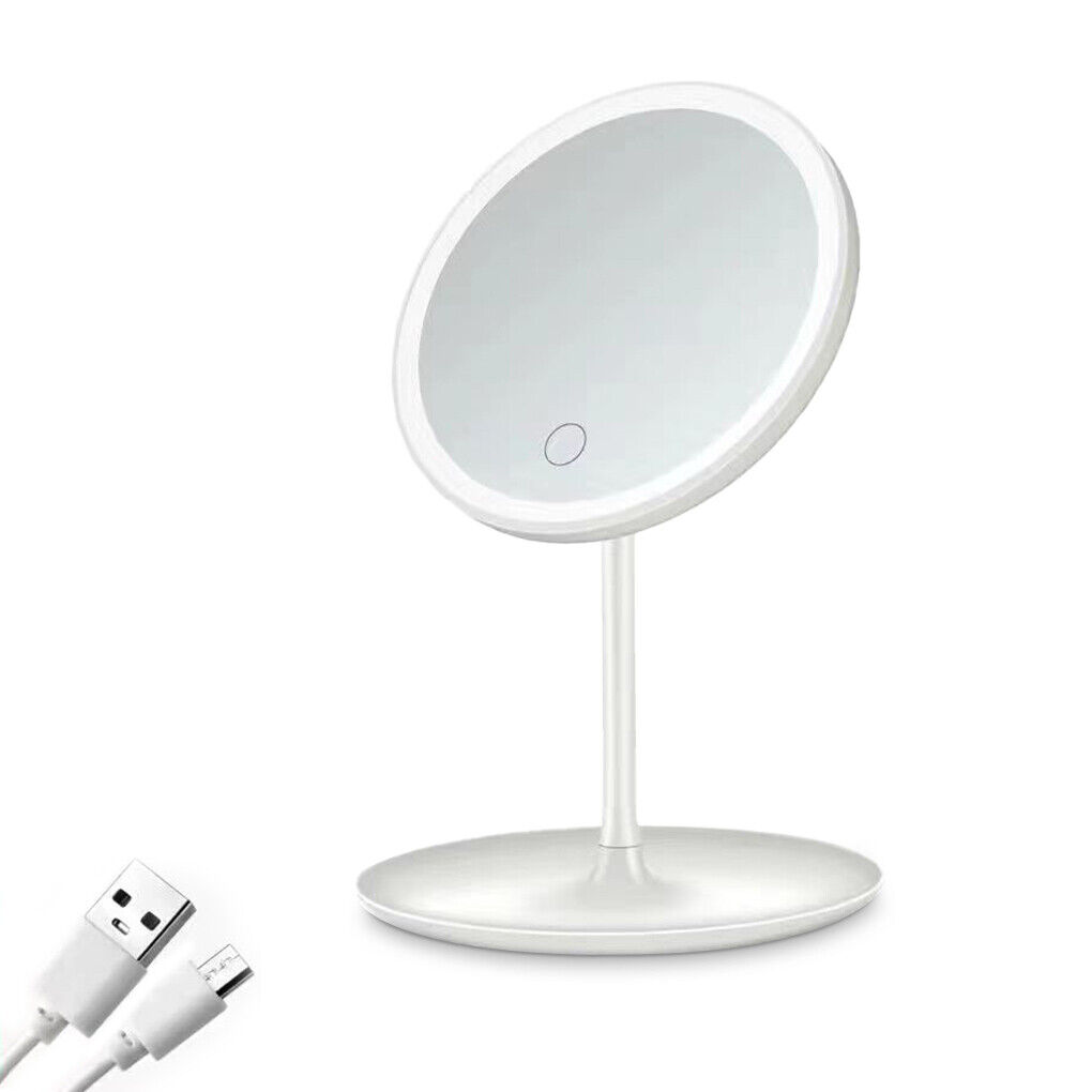 USB Tabletop Touch Cosmetic Mirror LED Light up Makeup Mirror Dimmable