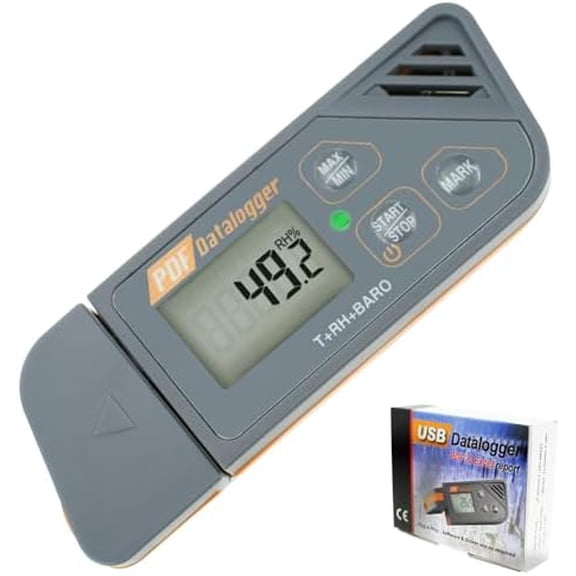 USB Temperature Humidity Data Logger Recorder with Atmospheric Pressure Sensor IP65 Waterproof High Accuracy with Generate PDF and CSV Reports$$Tools