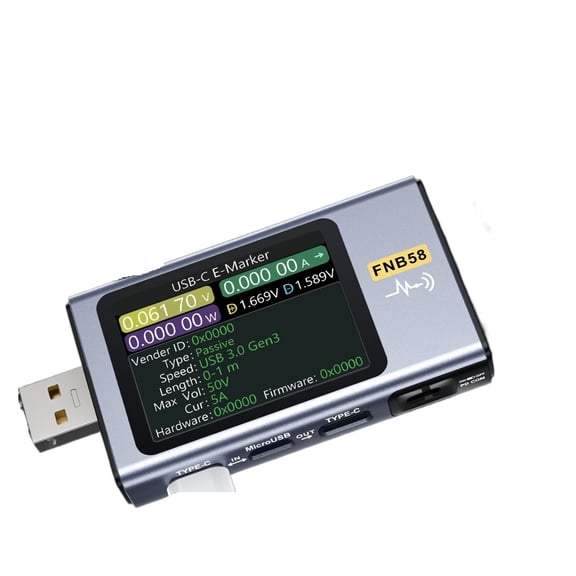 USB Tester Voltmeter Ammeter TYPE-C Fast Charge Detection Trigger Capacity Measurement Ripple Measurement ,Easy to Operate
