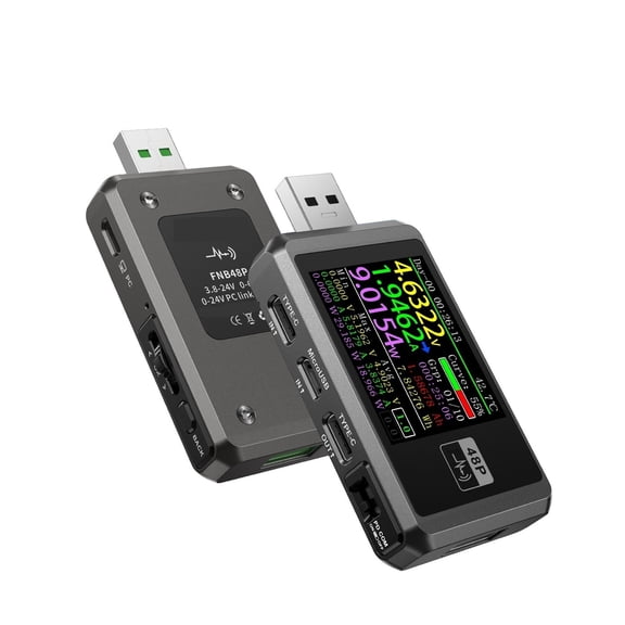USB Tester Voltmeter Ammeter Type-C Fast Charge Detection Trigger Capacity Ripple Measurement Phone DC Charger Power Tester ,Easy to Operate