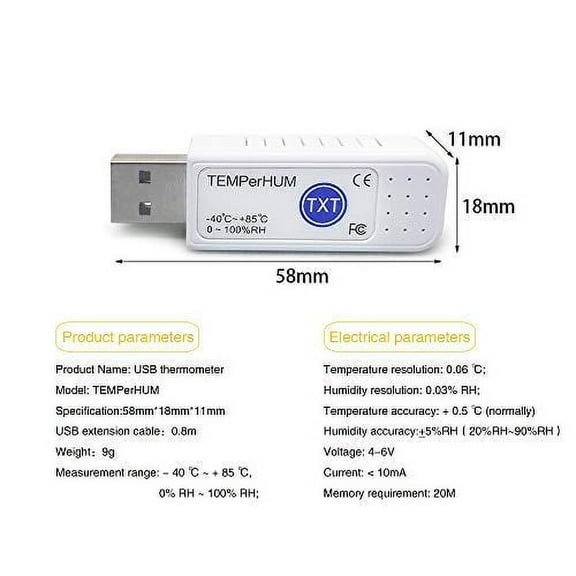 USB Thermometer Hygrometer Temperature Humidity Data Logger Recorder for PC Computer