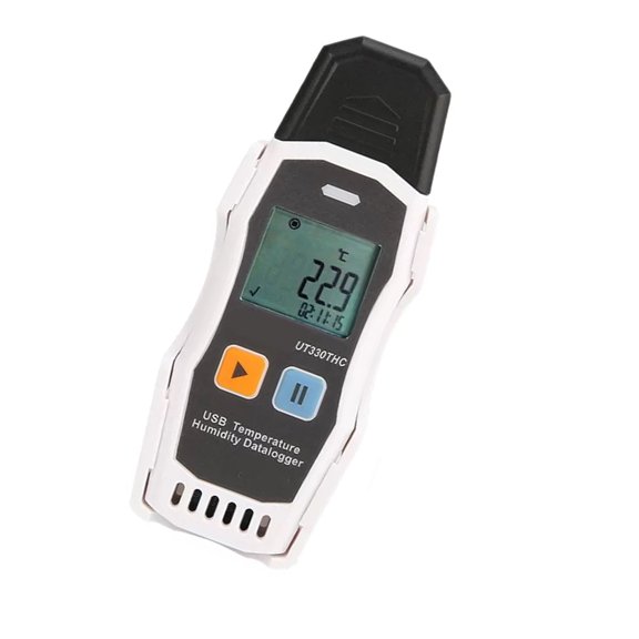USB Thermometers Hygrometer Data Logger with Front Display and Condition History Recording for Greenhouses and Cold Storage