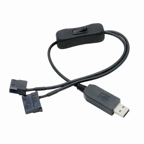 USB To 4Pin PC Fan Power Adapter Cable, 12V Output For Computer Cooling Fans, PVC Insulated