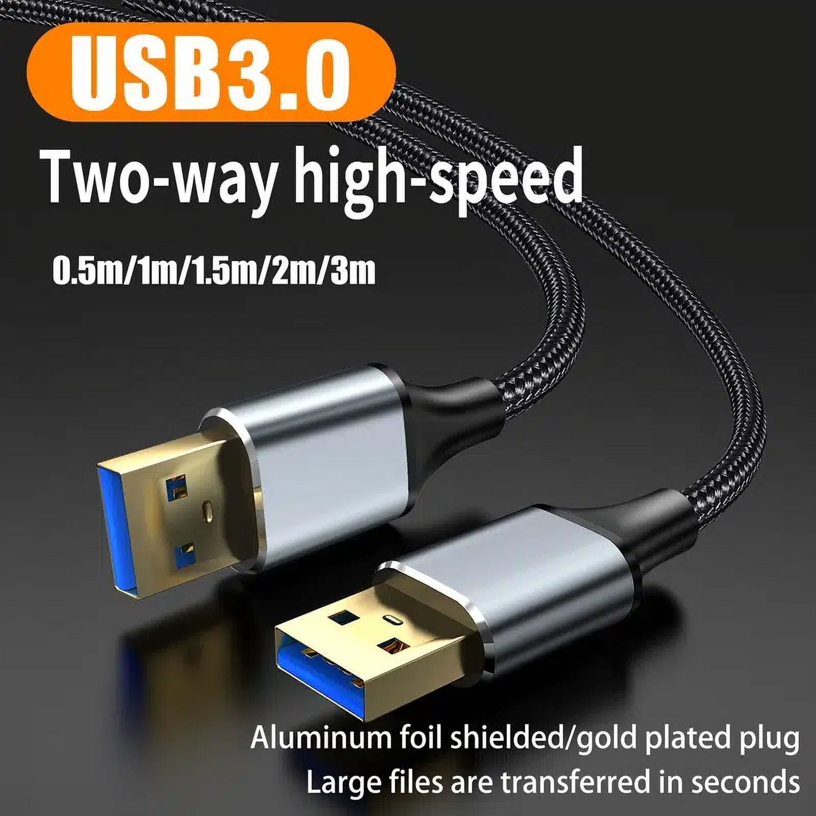 USB To USB Cable, Double Sided USB 3.0 Type A Cable Male To Male USB A
