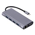 USB To HDMI Type c Docking Station TYPE C Silver Grey 11 in 1 Usb c