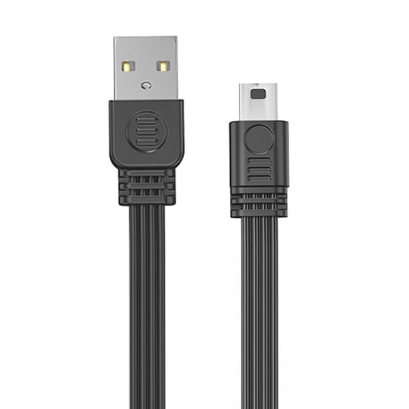 USB To Mini USB 5Pin Flat Cable Flexible Silicone Construction 480Mbps Speed 10W Charging 10cm-100cm Length