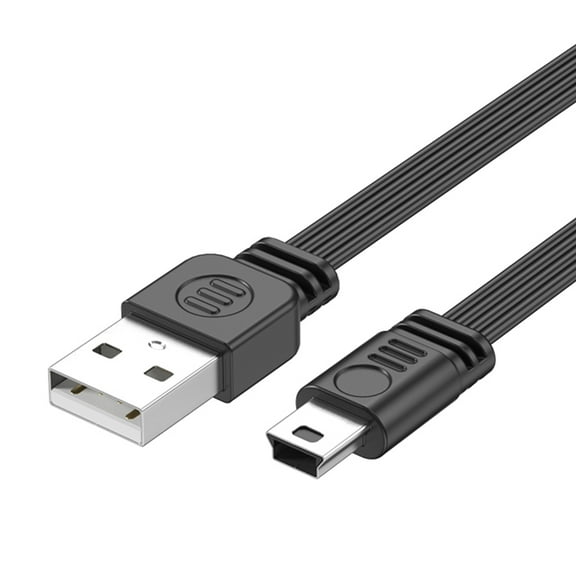 USB To Mini USB 5Pin Flat Cable Flexible Silicone Construction 480Mbps Speed 10W Charging 10cm-100cm Length