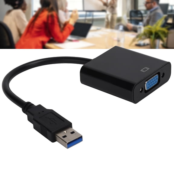 USB To VGA Converter Cable, 5Gbps, 1080P, Plug Play, Ideal For Desktops, Projectors