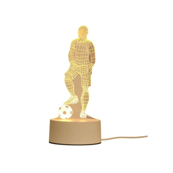 USB Touch Soccer Night Light, LED Desk Lamp with 3D Player Illusion, Bedside Ambient Lamp for Kids Room, 2026 World Cup Decor