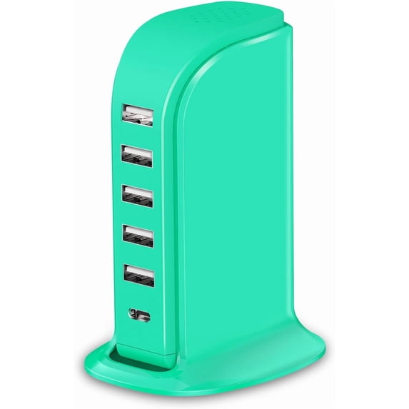 USB Tower Charging Station General, Multiport Chargers for Multiple Devices 40W, Small Charging Hub for Desk, Office, Travel, USB Power Block Adapter for iPhone/Ipad