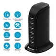 thumbnail image 1 of USB Tower Power Adapter 6-Port Smart IC Tech Charging Station with Quick Charge 2.1 for Phone, Tablets, and More, 1 of 7