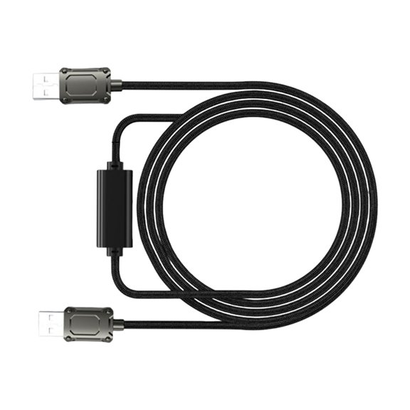 USB Transfer Cable 2M Braided USB-A Cable with Inline Module for Streaming and Home Setup