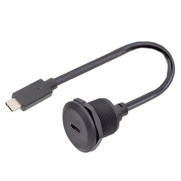 USB Type C 3.1 Female to Male Charging Socket Type-C Data Port with Threaded Fixed Panel Type USB-C Power Jack Connector