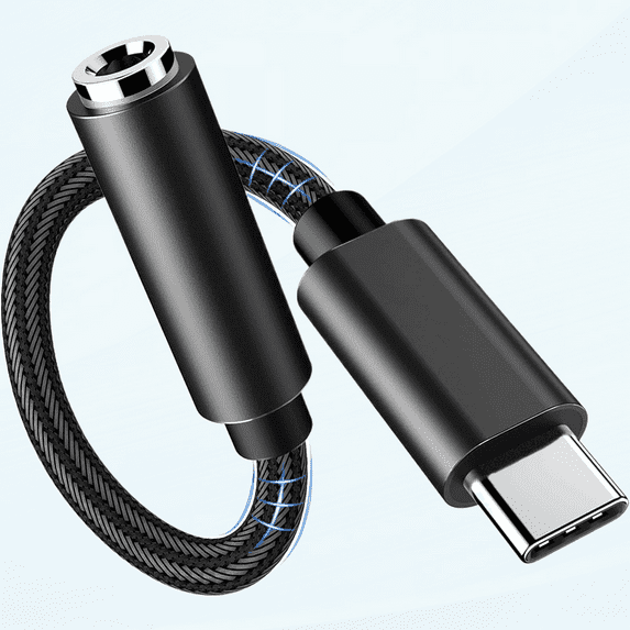 USB Type C to 3.5mm Earbuds Jack Adapter,USB Type C to 3.5mm Headphone Aux Audio Jack Hi-Res DAC Dongle Cable Compatible with Samsung Galaxy S23 S22 S21 S20 Note 20 10,Google,Black