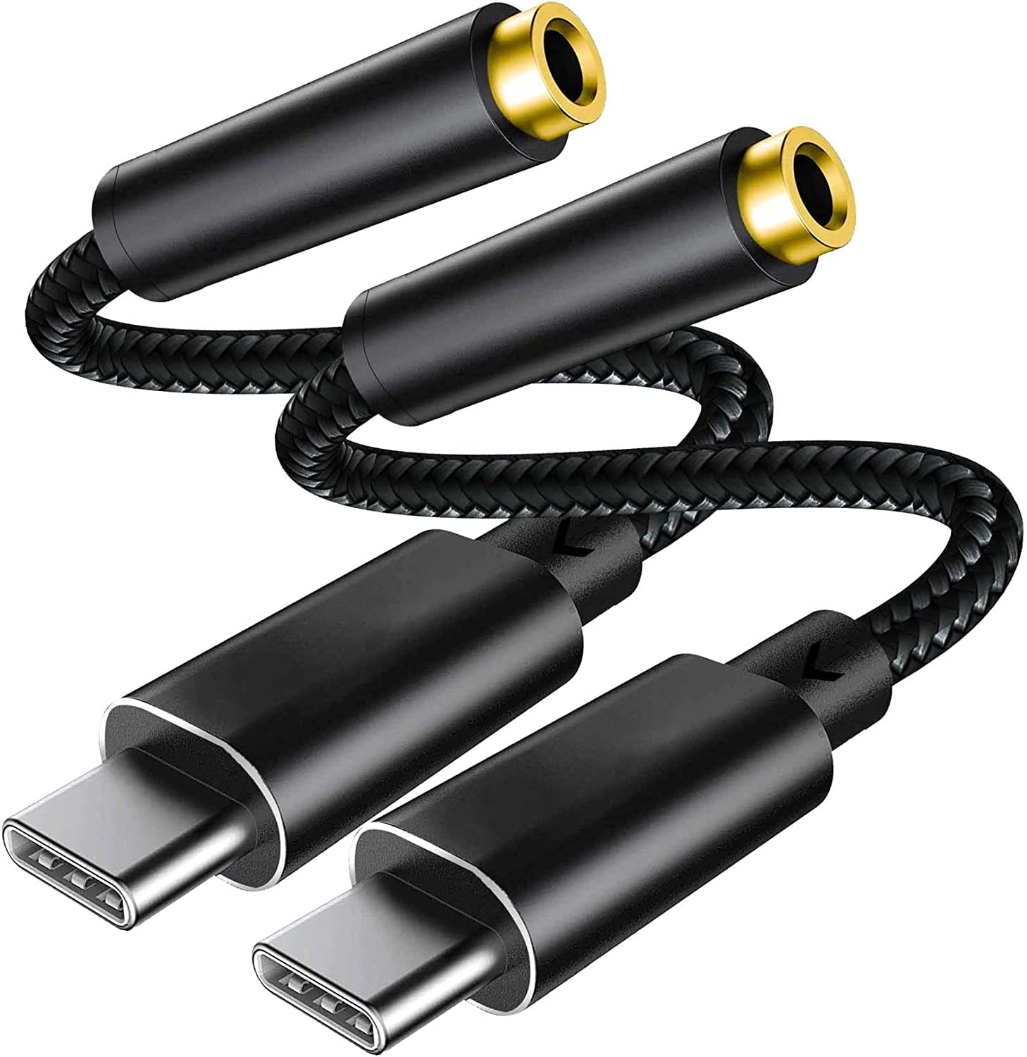 USB Type C to 3.5mm Headphone Jack Adapter Cable 2pack,TypeC Audio