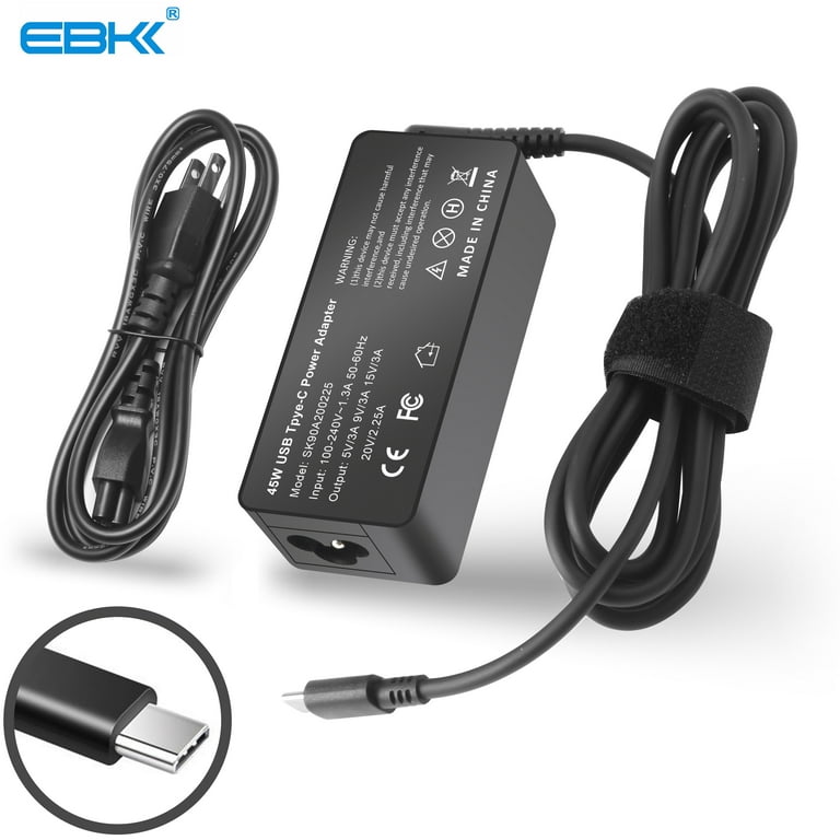 EBKK, USB Type C Charger, 45W, for HP Chromebook 14 X360 - Walmart.com