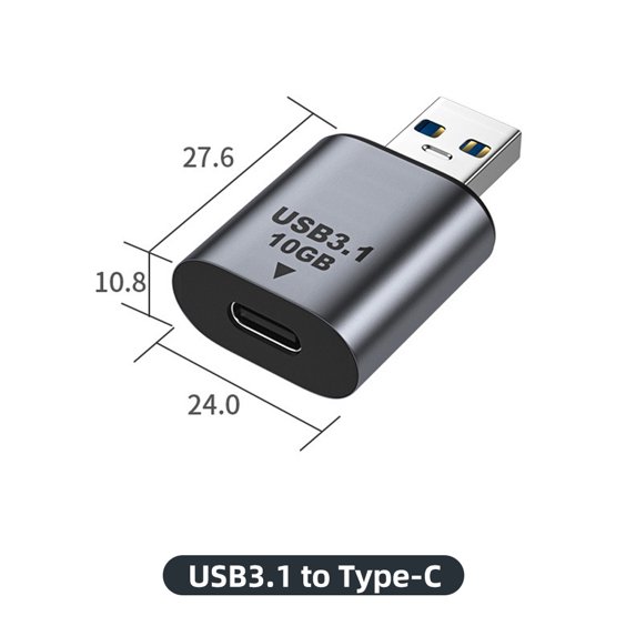 USB Type C Adapter Male to USB/HDMI-compatible/DP/VGA/Mini DP/RJ45 Female 10Gbps Vedio Transfer for Macbook Pro Laptop Phone (USB A M to Type C F)