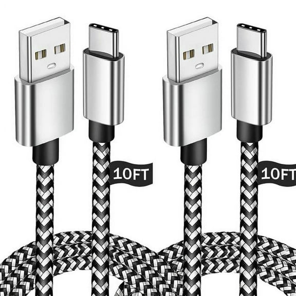 USB Type C Cable 10FT,2Pack USB C Charger Fast Charging Cord Compatible with Samsung Galaxy S9 S10 S10+ S20 Note 10 9 8 A11 A20 A21 A51 A41 A32 A71 Android Phone Charger Cable
