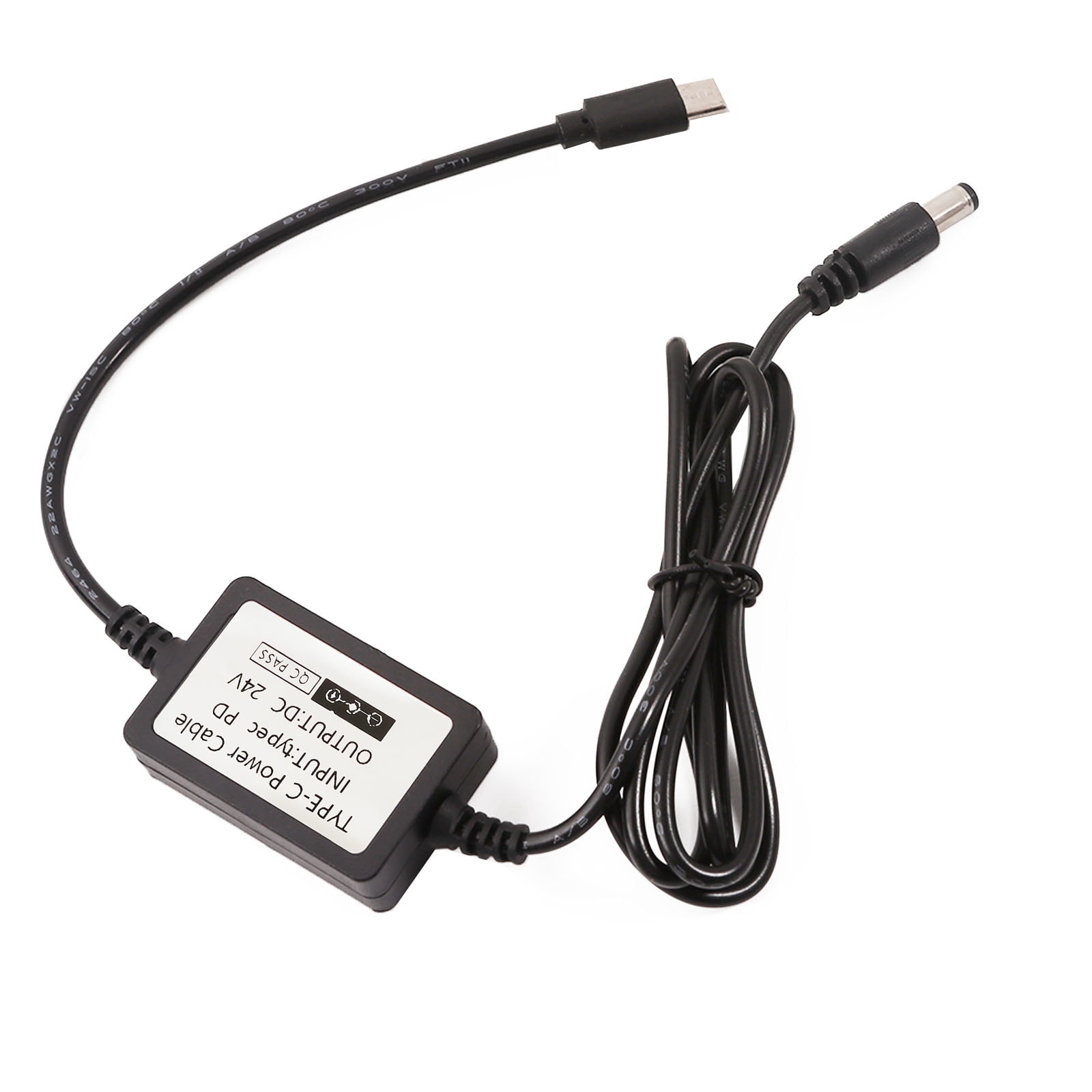 USB Type C Cable 12V 15V 20V 3A Input 24V 1A Output for 24V 5.5x2.1mm ...