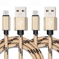 thumbnail image 1 of USB Type-C to A Cable 2pack 3ft Braided Fast Charging 3A Quick Charger Cord, 3 Foot Compatible with iPhone 16/15, Samsung Galaxy S25 S24 S23 S22 S21 S20 S10 S9 S8, Note 20 10 9 8, LG V50 V40 G8 G7, 1 of 4