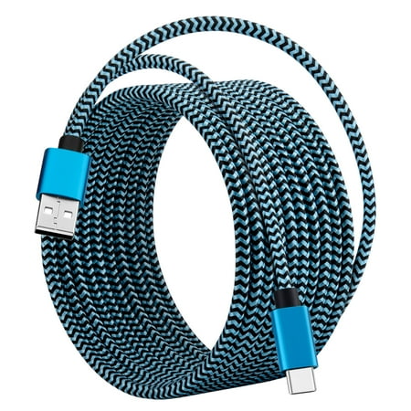 ROFAY 15FT USB Type C Cable, Nylon Braided, 3A Fast Charging, Compatible with Galaxy S22/S21, Pixel, PS5, Blue price history and forecast - ROFAY LN-A042