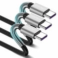 thumbnail image 1 of USB Type C Cable 3ft 3 Pack Compatible with Samsung Galaxy A10 A20 A51 S10 S9 S8 Note 8 LG V20 V30 V40 3A Fast Charging 3 Pack USB A to USB C TPE Cord Fast Charging C Cables, 1 of 3