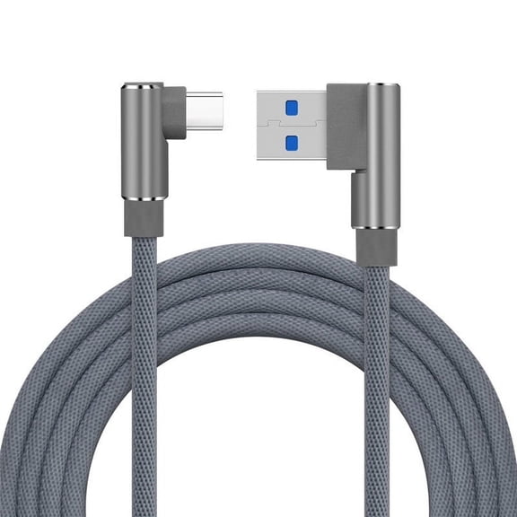 USB Type C Cable, 6 Feet Right Angle 90 Degree Nylon Braided Charger Cable Fast Charging and Data Sync Cord for Samsung Galaxy S10/S10E/S10+, S9/S9+, Note10 9/8, Google Pixel XL, LG G5 G6 V20 Pixel XL