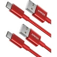 thumbnail image 1 of USB Type C Cable, Anker [2-Pack 3ft] Premium Nylon USB-C to USB-A Fast Charging Type C Cable(Red), 1 of 7