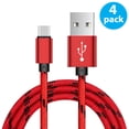 thumbnail image 1 of USB Type C Cable Fast Charging [4-Pack 6ft], Borz USB-A to USB-C Charge Braided Cord Compatible with Samsung Galaxy S10 S9 S8 S20 S21 Plus A51 A11, Note 10 9 8, PS5 Controller, USB C Charger, 1 of 1