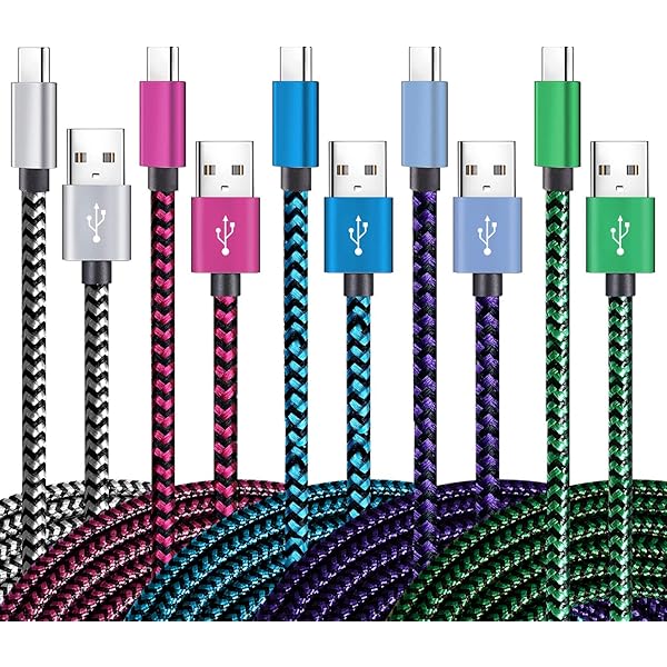 USB Type C Cable Fast Charging, Tpc001 5 Pack(6Ft 3A) Braided C Charger ...