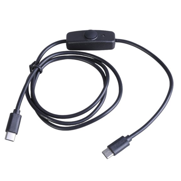 USB Type C Data Cable with Power Switching Button Male to Male Charging Extension Cord Wire for LED Light Fan Desk Lamp