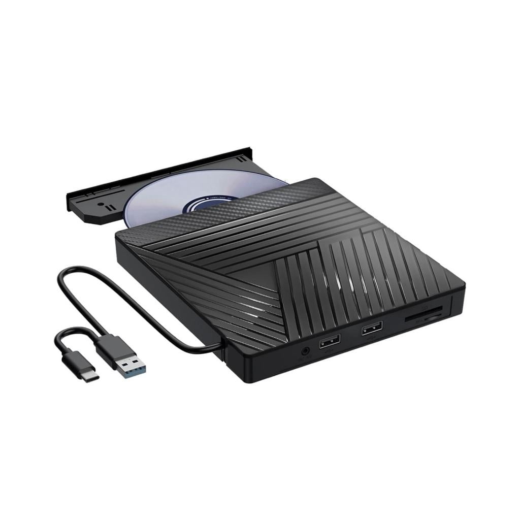 USB Type C External Disc Drive Burning Hub Multiple Function Fast Transfer