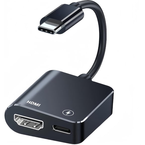 USB Type C to HD Adapter [4K @ 60Hz Video Output] Type C HD Converter Adapter + Type C 100W PD Charging Port UHD Resolution Display Phone Screen to TV with No Delay, Compatible with Thunder-bolt
