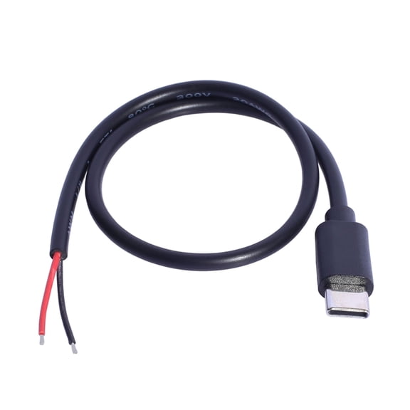 USB Type C Male Plug to 2Pin Pigtail Cable 15W 30CM for Repair or Replacement Charging Needs