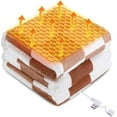 thumbnail image 1 of USB Powered Heated Throw Blanket for Women, 50" X 60" 9V 18W Portable Brown Grid Print Electric Heating Blanket with 3 Heat Setting,8-Zone Graphene Heating Blankets for Couch Car Office, 1 of 8