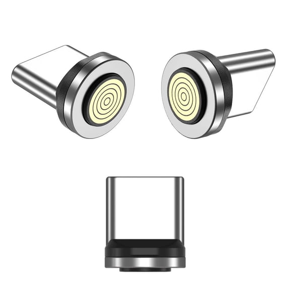 USB Type C TIP Adapter Connector 9 PINS 60W & 100W Magnetic Charging Cable Round Magnet, NESTELLE 6 in 1 PD Fast Charge Data sync Transfer Magnet Tip for All USB Type C (3 Pack Type C TIP)